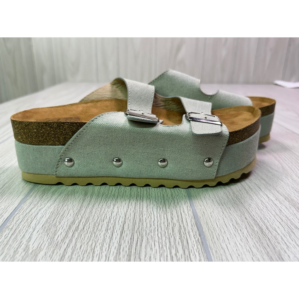 Dirty Laundry Gray Platform Buckle Slide Sandals Studded PLFT-046 Womens 8.5/39 - Picture 3 of 8